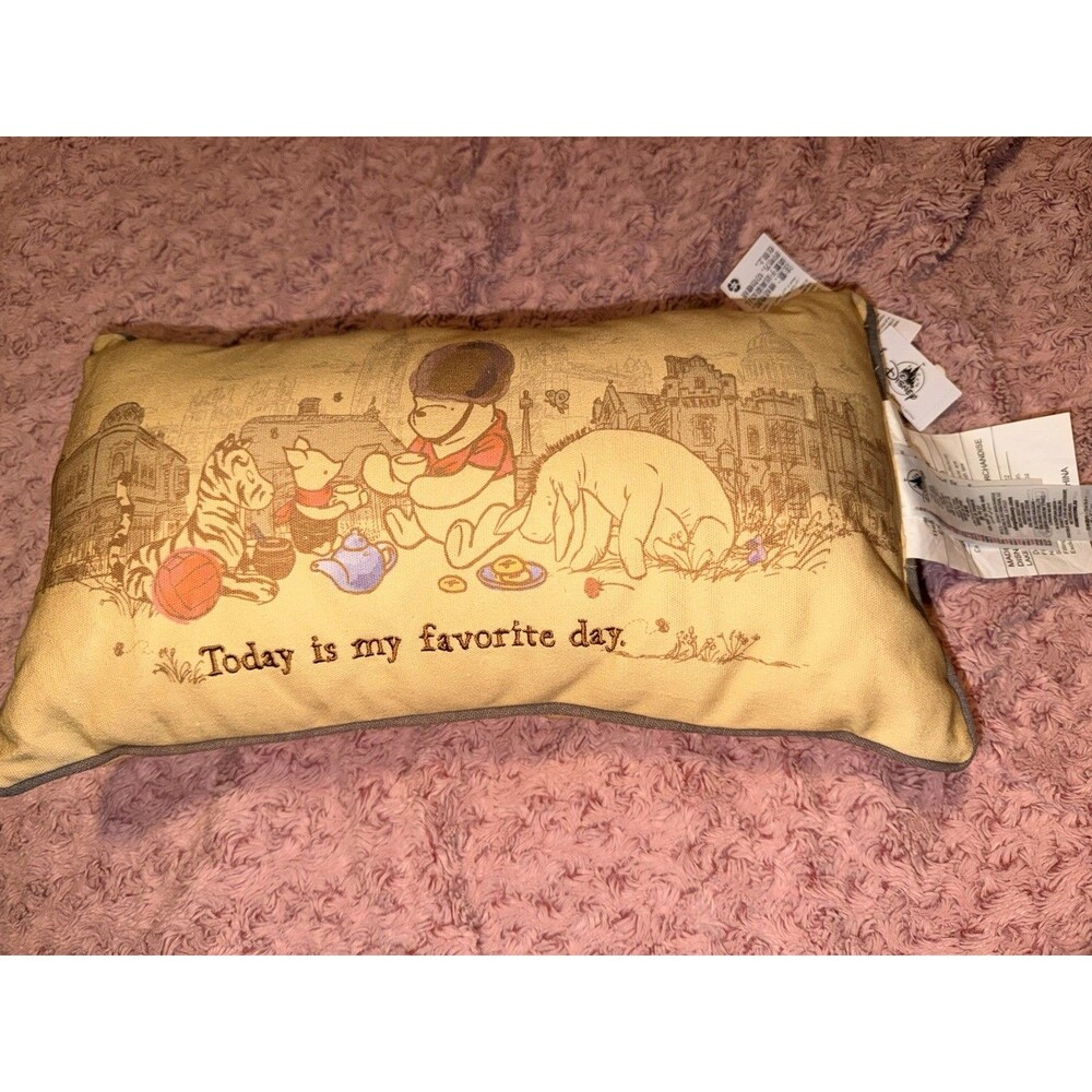 Winnie The Pooh Today Is My Favorite Day Pavilion Epcot Pillow Disney Parks New